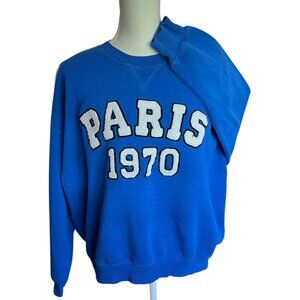 H&M Size L Royal Blue Paris 1970 Sweatshirt
